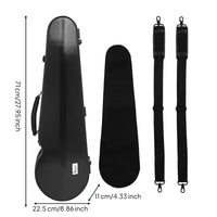 Carbon Fiber Violin Case with Backpack Straps Glossy Violin Case Long-Lasting Portable for Violinists, Performers