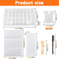 Embroidery Thread Storage Box with 24 Removable Compartments, Hard Plastic Spools and Stickers