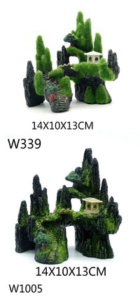 Aquarium Decoration Simulated Water Plants and Rockery Set
