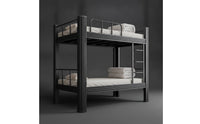 Heavy-Duty Metal Bunk Bed Sturdy Bunk Bed with Ladder Double-Layer Furniture No Box Spring Needed for Students, Teens, Dormitory