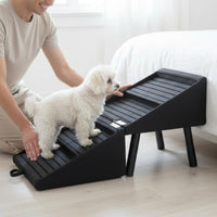 2-in-1 Dog Ramp Stool Non-Slip Surface Foldable Pet Ramp for Bedroom, Small Dogs