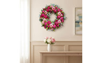 Silk Peony Wreath Easy to Hang Peony Wreath Handmade for Garden Gate
