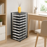 Letter Case, 20 Layers, Document Case, Desktop Storage, Metal, A4 Compatible, Reinforced Base, Foldable, For Office
