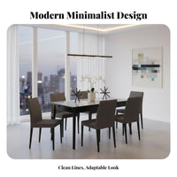 Expandable Rectangular Table with Chairs Expandableable Design Dining Room Set Shiny Finish Space Saving for Families