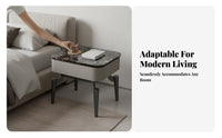 Single-Drawer Nightstand Light Luxury Bedside Table Modern Design for Homeowners