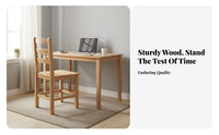 Ladder Back Chair Comfortable for Long Sitting Wooden Seat Anti-Slip Foot Pads