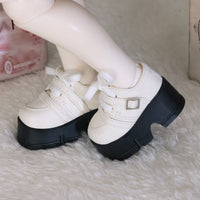1/4 BJD Shoes Black and White BJD Shoes Easy to Match Lace-up Doll Boots