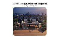 4 Pieces Waterproof Outdoor Seating Group with Table Sun-Proof for Homeowners, Families, Entertainers, Balcony, Courtyard, Garden, Backyard