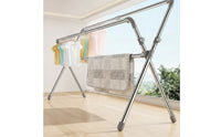 Telescoping Folding Clothes Drying Rack Stable Clothes Drying Rack Sturdy Freestanding for Balcony
