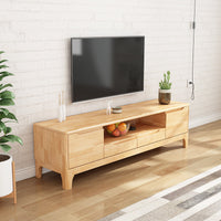 Solid Wood TV Cabinet Modern Minimalist for Small Apartments, 1.2/1.5m, Living Room Bedroom Storage Cabinet