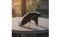 Glossy Black Motorcycle Front Mudguard Streamlined Mudguard with Mounting Bracket Direct Fit Front Mudguard Bracket Aftermarket