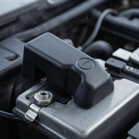 Embossed Minus Symbol Negative Battery Terminal Cover Side Cutout Battery Negative Terminal Cap Molded Vehicle Hardware Rectangular