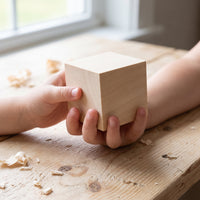 Wooden Cube Blocks for Kids, Math Learning & DIY Crafts, Pine & Beech Wood