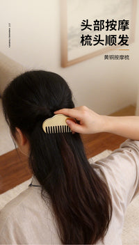 Solid Brass Gua Sha Massage Comb for Head and Scalp