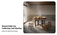 Round Dining Table with Turntable Strong Load-Bearing Round Dining Table Turntable Stable and Firm Household Furniture for Home, Kitchen, Living Room