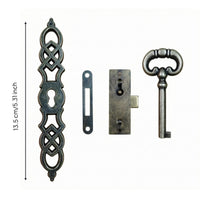 4 Pieces Vintage Clock Lock Hardware Set Decorative Grandfather Clock Lock