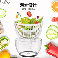 Multifunctional Manual Vegetable and Fruit Salad Spinner with Press, Plastic, 6L