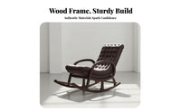Modern Rocking Chair Relaxing Upholstered Rocking Chair Sturdy Frame Ergonomic Support for Seniors, Homeowners