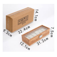 Bamboo Watch Box Wood Grain Watch Storage Box Clasp Closure
