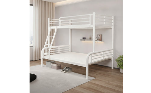 Sturdy Metal Bunk Bed Long-Lasting Bunk Bed with Ladder Safe Furniture Compact for Children, Dorm Room