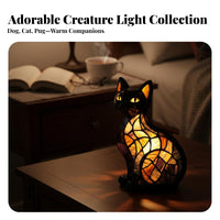 Resin Dog Series Decoration, LED Night Light, Creative Animal Sculpture, Plug-In Button, Desktop Home Decor