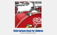 Kids Cartoon Drum Kit, Compact, Jazz Drum, Beginner, Entry, Professional Performance