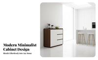 Modern Sideboard Minimalist Design Dining Room Buffet Server Solid Wood Construction Kitchen Storage Cupboard for Homeowners, Hallway, Bedroom, Office
