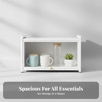 2-Tier Countertop beveragewareboard Multifunctional 2-Tier Display Shelf Transparent View