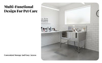 Rust-Proof Stainless Steel Pet Bathtub Heavy-Duty Stainless Steel Dog Grooming Tub Easy to Clean Professional Pet Bathing Tub Scratch-Resistant for Veterinary Medical Facility