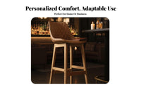 Wooden Frame Bar Stool with rearrest Counter Chair Curved rear Support
