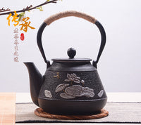 典工堂铁壶仿日本南部铸铁壶双铁映日荷花生铁壶 烧水壶 茶具茶壶