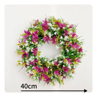 Artificial Flower Wreath Lifelike Design Blooming Floral Wreath Vibrant Colors