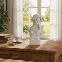 Female Bust Sculpture Detailed Features Classical Design Bust Statue Elegant