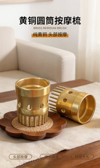 Pure Brass Massage Comb for Scalp Meridian, Wide-Tooth Comb for Scraping, Wellness Center Same Style