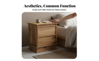Single-Drawer Cabinet with Open Shelf Wabi-Sabi aesthetic Nightstand for Living Room