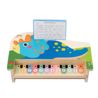 Educational Dinosaur Keyboard with Music Stand Interactive Piano with Music Stand Compact Wooden Keyboard Sturdy for Toddlers, Playroom