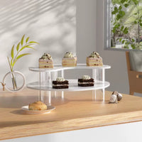Blue Acrylic Dessert Stand Tiered Cupcake Display Stand Transparent for Buffet