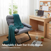 Padded Folding Recliner Cushiony Cushioning Reclining Chair Removable Cushion