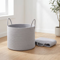 Cotton Rope Woven Laundry Hamper Storage Basket for Clothes and Toys