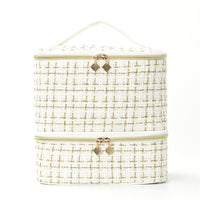 Feihong Cross-border Double-layer Gold Wire Cosmetic Bag Large Capacity Nail Polish Storage Bag Portable Handbag