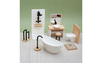8 Pieces 1:12 Scale Dollhouse Lavatory Complete Miniature Lavatory Scene Compact Fixtures for Kids