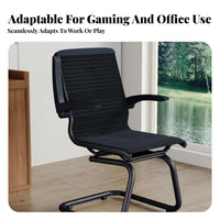 Cantilever Game Chair C-Shaped Base Indoor Seating Breathable Ergonomic Design for Mahjong Players, Offsite Workers