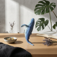 Resin Marine Mammal Sculpture Realistic Details Flowerpot Hugger Yard Art