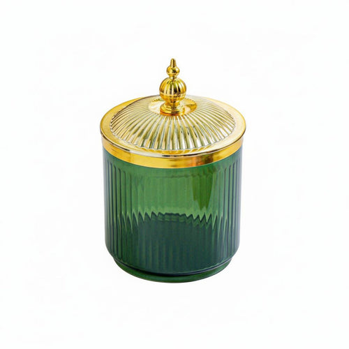 Ribbed Plastic Food Jar Set Transparent Body for Countertop Display, Living Room