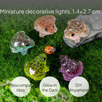 Luminous Mini Frog Resin Figurines for Aquatic Decor