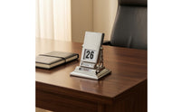 Retro Perpetual Calendar Mechanical Desktop Flip Calendar Compact Ornament Decorative for Study, Reception Desk