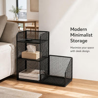 Under-Desk Rolling Storage Cart with Shelves for Books and Bags