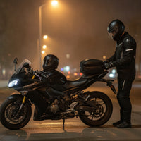 Structured Motorcycle Tail Bag with Reflective Strips Weather-Ready Tail Bag with Reflective Strip Long-Lasting Luggage Portable for Commuters
