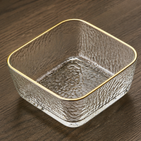 Luxury Retro Divided Serving Tray, Wood Glass Snack Tray with 4 Compartments, Gold Trim, Party Tray, Brunch Fruit Platter