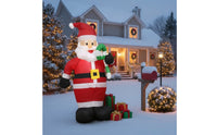 Standing Inflatable Santa with Candy Cane Easy Storage Santa Inflatable Lightweight Christmas Decoration Festive for Lawn, Porch
